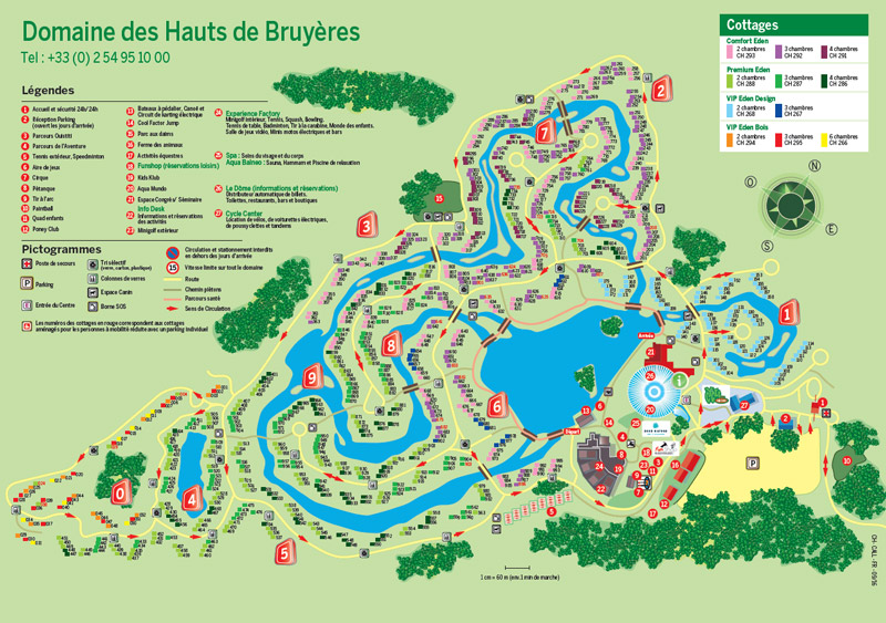 Plan du Center Parcs Les Hauts de Bruyères