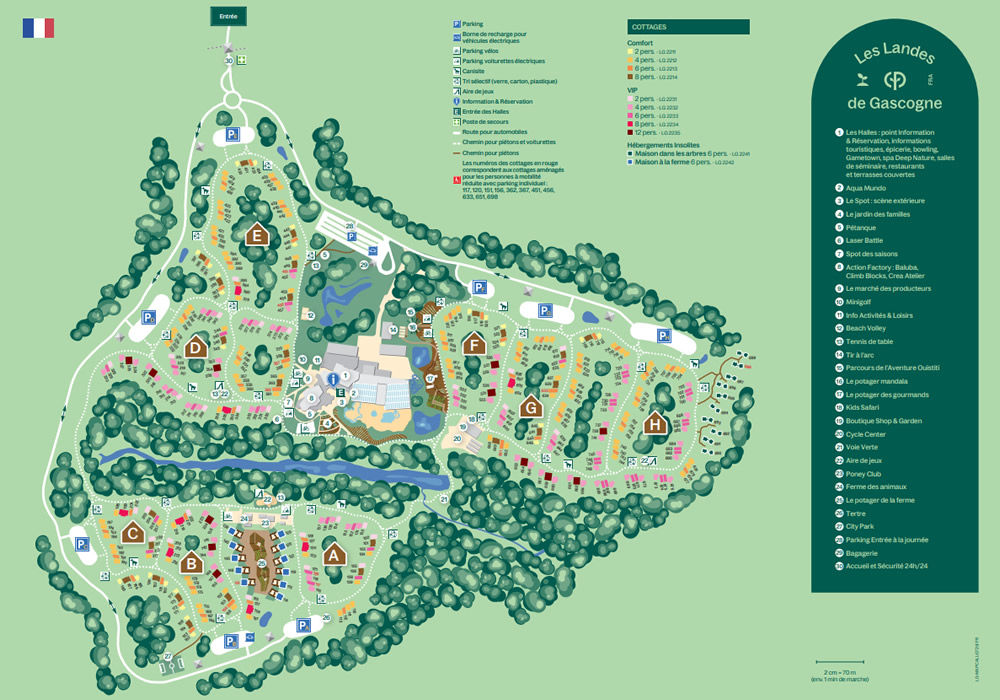 Plan de Center Parcs Les Landes de Gascogne